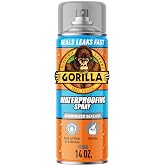 Gorilla Waterproofing Spray, Clear, Flexible Rubberized Sealant, 14 oz | Paintable and UV Resistant, Seals Water, Air, and Moisture, Ideal for Roofs, Gutters, Skylights, RVs, Windows