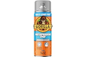 Gorilla Waterproof Patch & Seal Rubberized Sealant Spray, Crystal Clear, 14 Ounce (Pack of 1) - Seals Out Water, Air, and Moisture