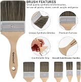 Genixart Double Thick Chip Paint Brush Set 5 Pcs Wood Handles view 4