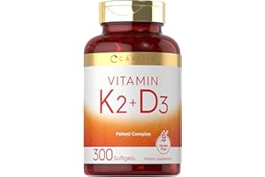 Carlyle Vitamin K2 D3 Supplement | 300 Softgels | 200mcg K2 MK7 & 10,000 IU D3 | Non-GMO, Gluten Free