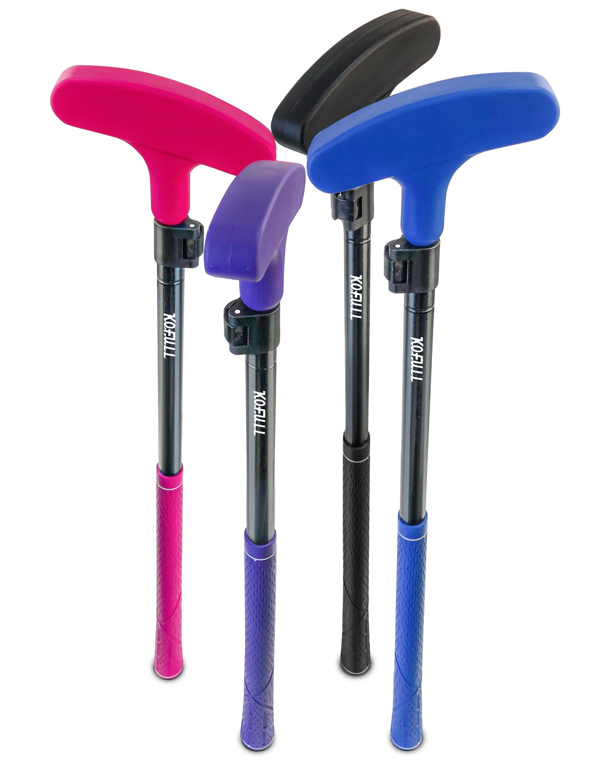 KOFULL Golf Putter 4 or 2 PCS, Mini Golf Putter Adjustable to Perfectly Height, Retractable Shaft, Two-Way Putters for Right or Left Handed, Suitable for Family Golf Putting Game, 21–36 inches