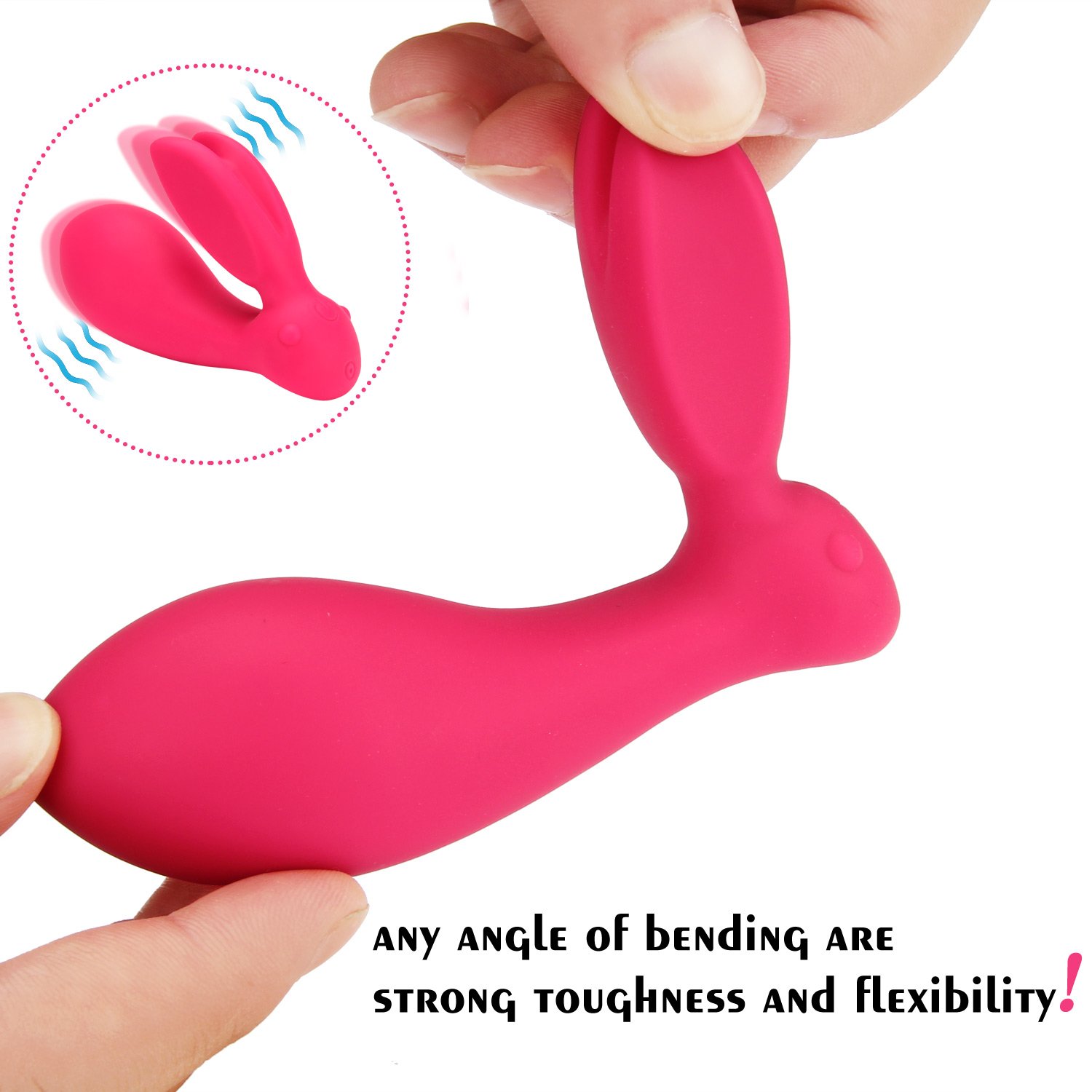 SOCU Rabbit Vibrating Vibrator, 30 Patterns Vibration Remote Control Silicone Waterproof Vibrator, Women Gift for Beginners & Advanced