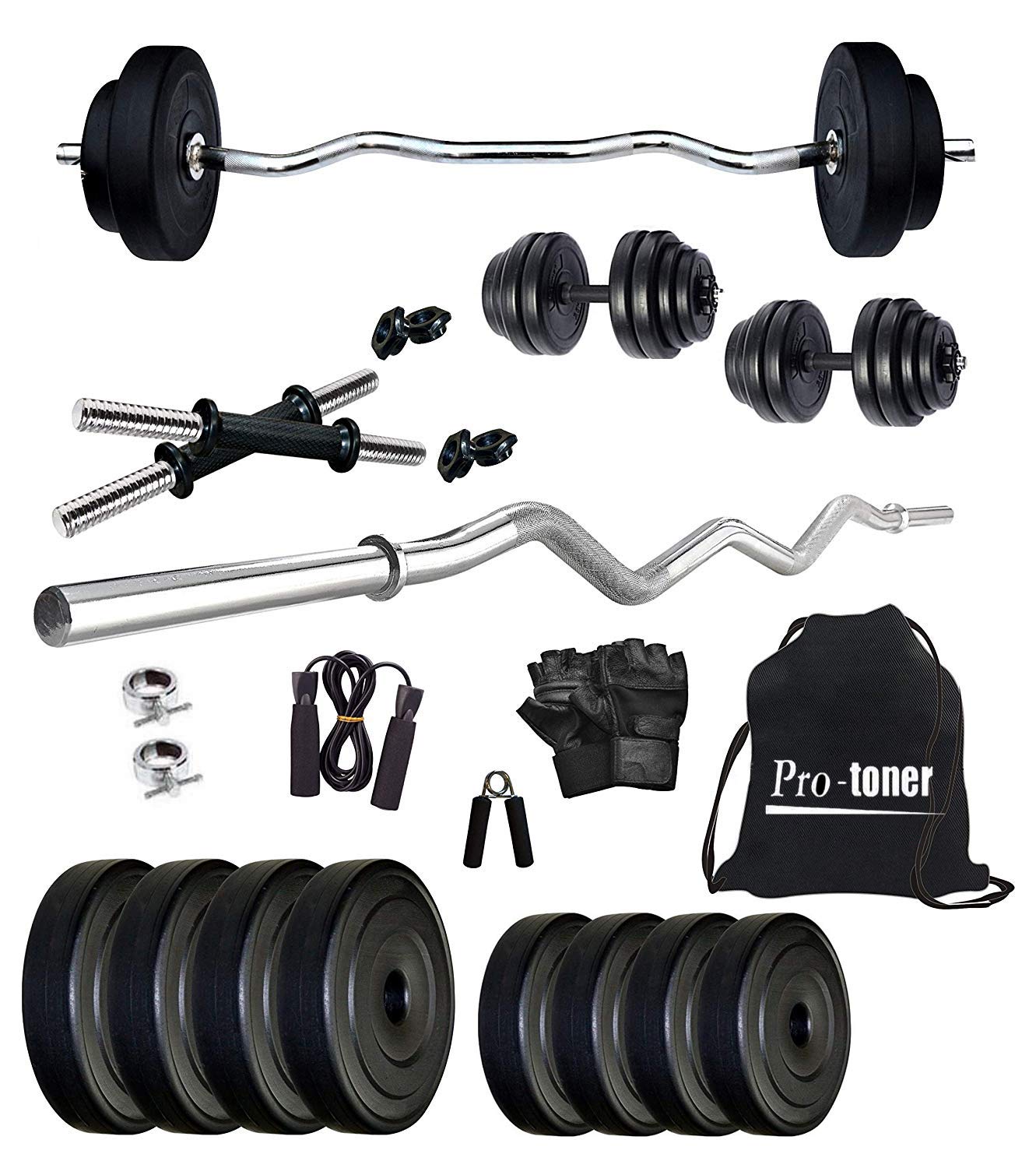 Protoner 16-20kg Combo with 3 Rods PVC Weight Lifting Package