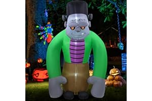 Infleasjoiy 8ft Monster Halloween Inflatable Outdoor Decoration, Courtyard Decoration with LED Lights, for Outdoor Lawn, Garden, Family Vacation Party