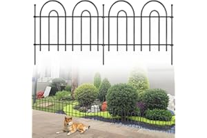 AVELOTUUG 21ft X 13in Animal Barrier Fence, 15 Panel No Dig Fence for Dogs Rabbit, Arched Decorative Garden Fence, Rustproof Metal Fence Gap Filler, Dig Defense Edging Border for Outdoor, Yard, Patio, Landscape