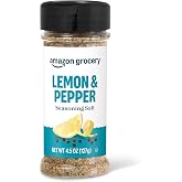 Amazon Grocery, Lemon & Pepper Seasoning Salt, 4.5 Oz