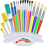 Jiosdo Kids Paint Brushes 19pc Set with Palettes Art Brushes for Children view 1