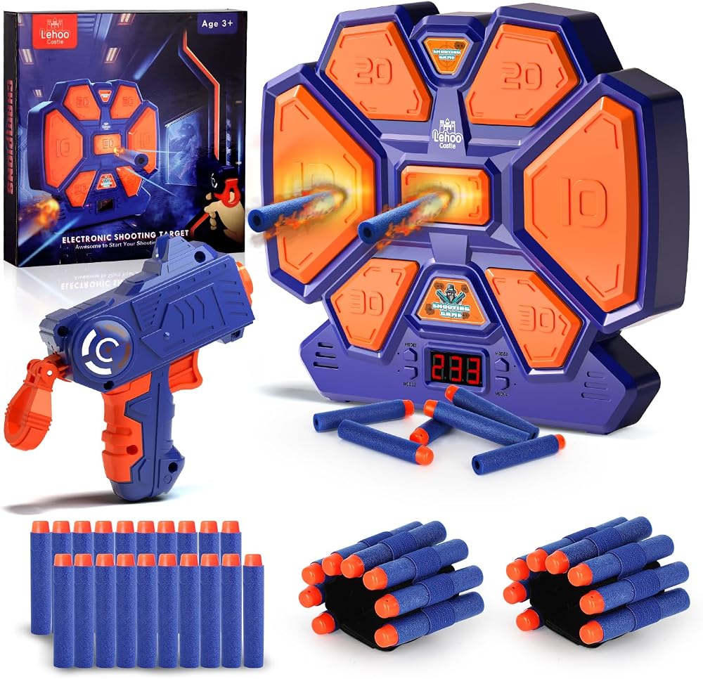 Lehoo Castle Electronic Target for Nerf Guns with 4 Modes Blue