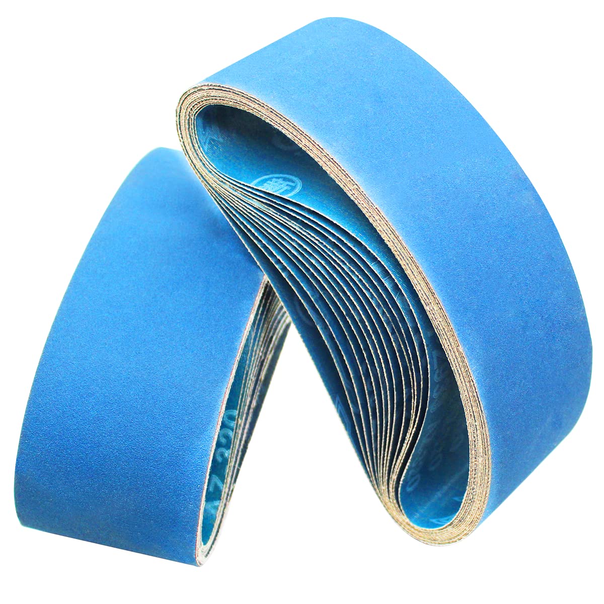 FEIHU 12 PCS Zirconium corundum 75 x 533 sanding belt, 2 pieces each grain (60,80,100,120,240, 320) for belt sander machine sharpening, polished