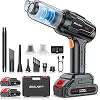 SEALIGHT Handheld Car Vacuum Wireless, Handheld Vacuum Cleaner with 21000pa High Power Suction, Two Batteries Long Endurance,