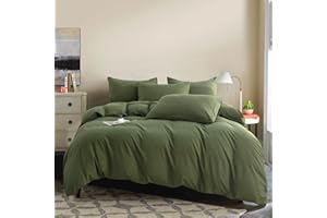 Jane yre Green Duvet Cover King 100% Brushed Microfiber 3 Pieces Duvet Cover King Green 1 Duvet Cover +2 Pillowcases with Zipper Closure Luxury Soft Breathable Comfy