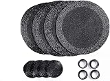Penguin Home Handcrafted Glass Beaded Round Placemats Set of 12 Black 32 cm