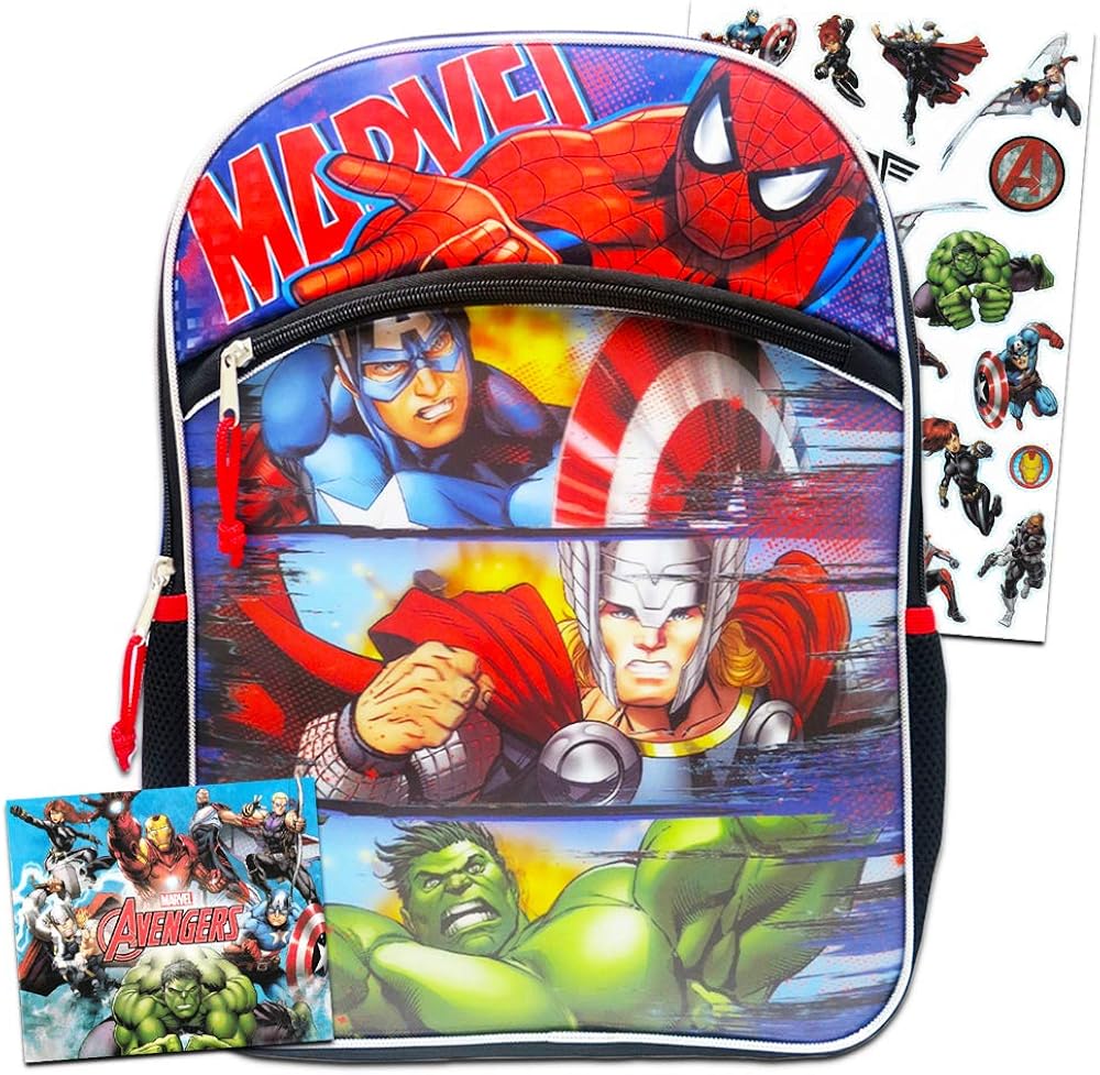 Marvel Avengers Deluxe Backpack for Kids, 16 Inch Large