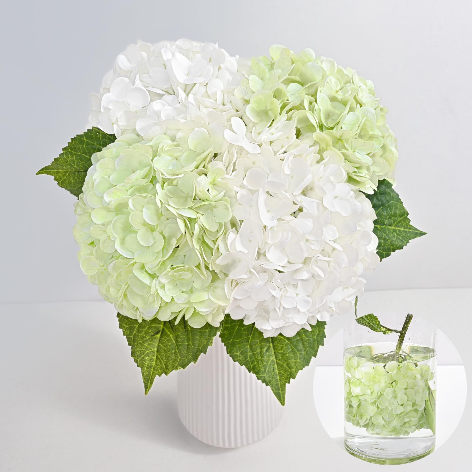 Photo 1 of **MISSING PARTS**
MARTINE MALL 3Pcs 21in Hydrangea Artificial Flowers, Latex Real Touch Hydrangeas Lifelike Large Hydrangea Flowers for Home Decor Party Arrangements Wedding Bouquets Centerpieces (2White&2Light Green)
