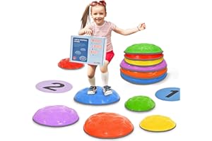 OUTREE Stepping Stones for Kids, 6 Pcs Balance Training and Sensory Coordination Turtle Stepping Stones for Obstacle Course，Non-Slip Bottom Balance Stones for Indoor or Outdoor Play