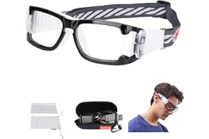 SooGree Sports Glasses, Basketball Football Soccer Racketball Goggles for Men & Women, Replaceable Safety Protective