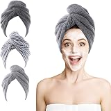 ROSSHINE Microfibre Hair Towel Wrap 3 Pack 65x25cm Turban Quick Dry