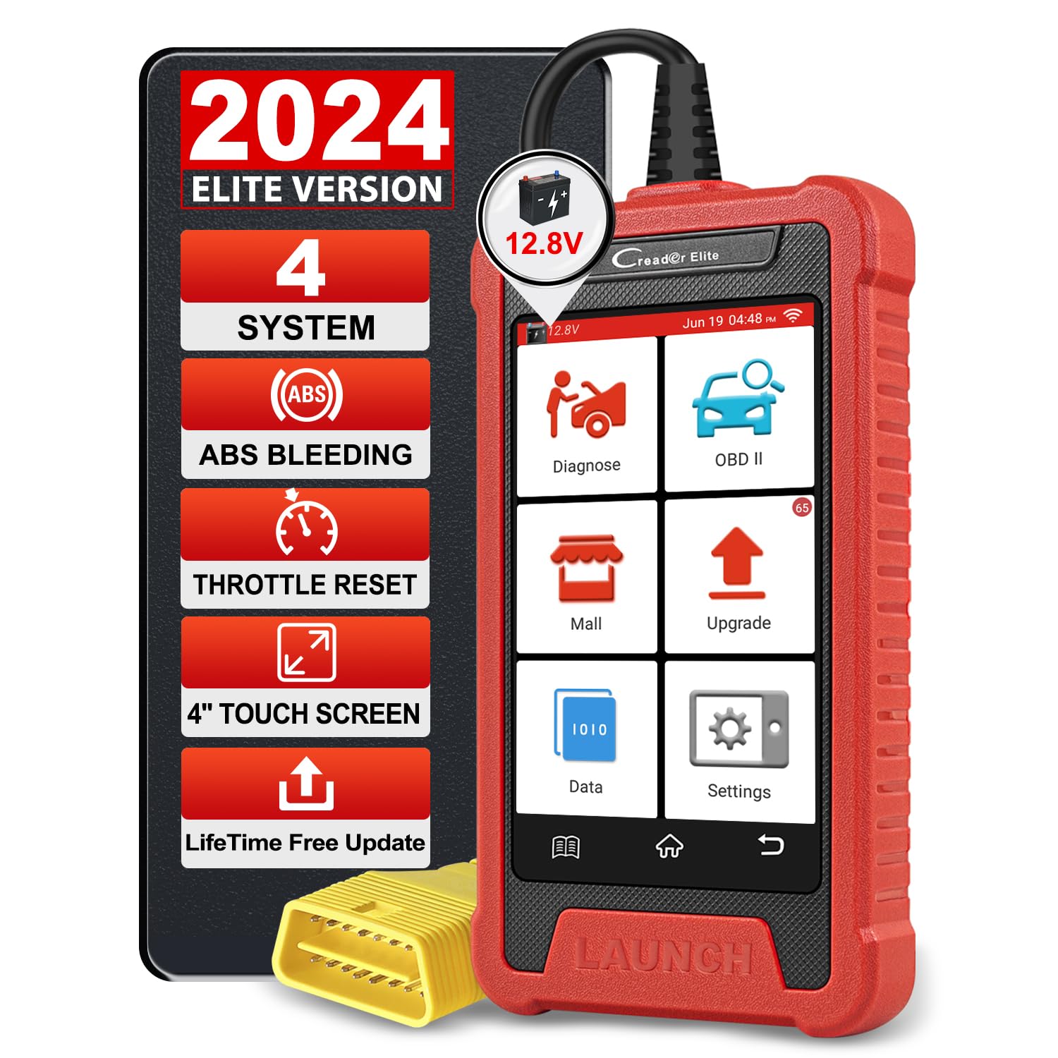 Photo 1 of 2024 Upgraded LAUNCH Creader Elite 202 Car Scanner,ABS SRS TCM Engine OBD2 Scanner Diagnostic Tool,ABS Bleeding/Throttle Reset Car Code Reader,Lifetime Free Online Update,AUTO VIN,Battery Test