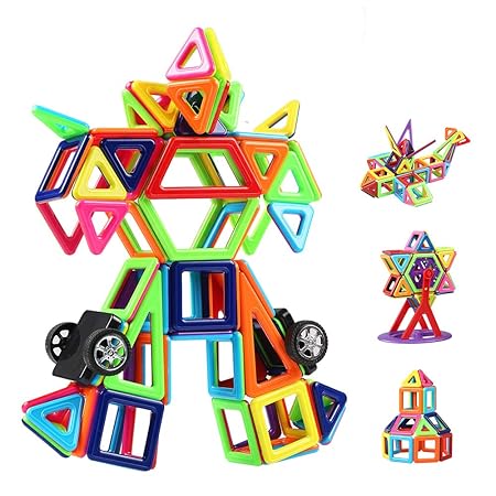 Innoo Tech Magnetische Bausteine, 108tlg Mini Konstruktionsbausteine, Inspirierende Bauklötze Baukasten, Magnetbausteine, Mag