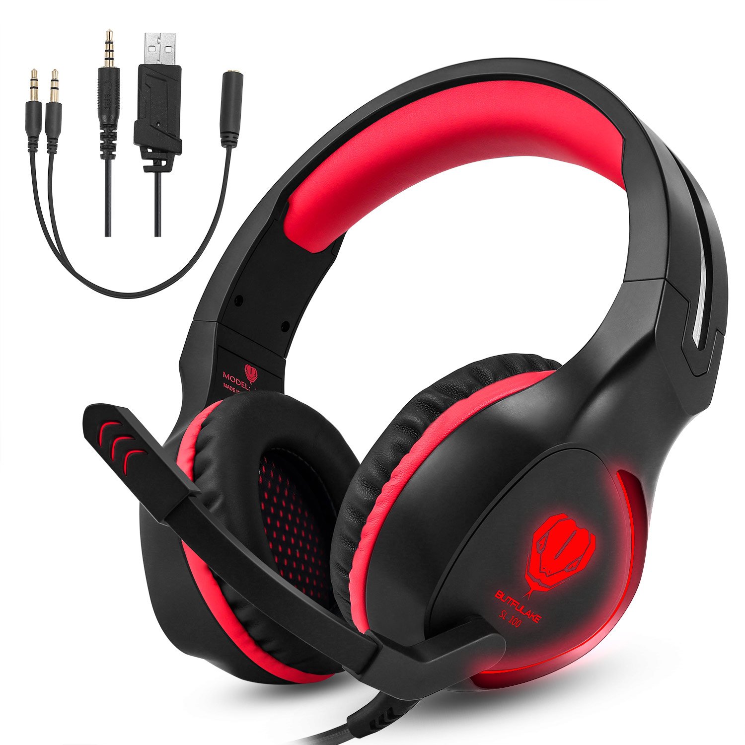Gaming Headset für PS4 Xbox One PC,Aibesser Audio Stereo Bass mit LED