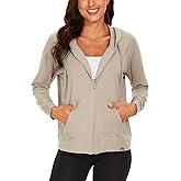 GYS Full Zip Up Hoodies for Women Bamboo Viscose Lightweight Hooded Sweatshirt with Pocket Casual Long Sleeve Terry Top