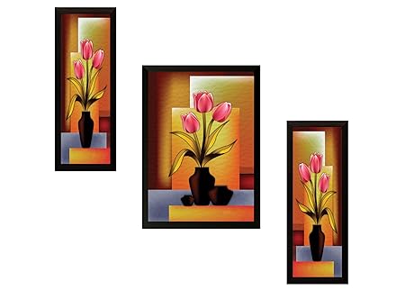 SAF Extra Large Floral Set of 3 Digital Reprint 28.5 inch x 19.5 inch Painting (SAL59) SANFSA59L