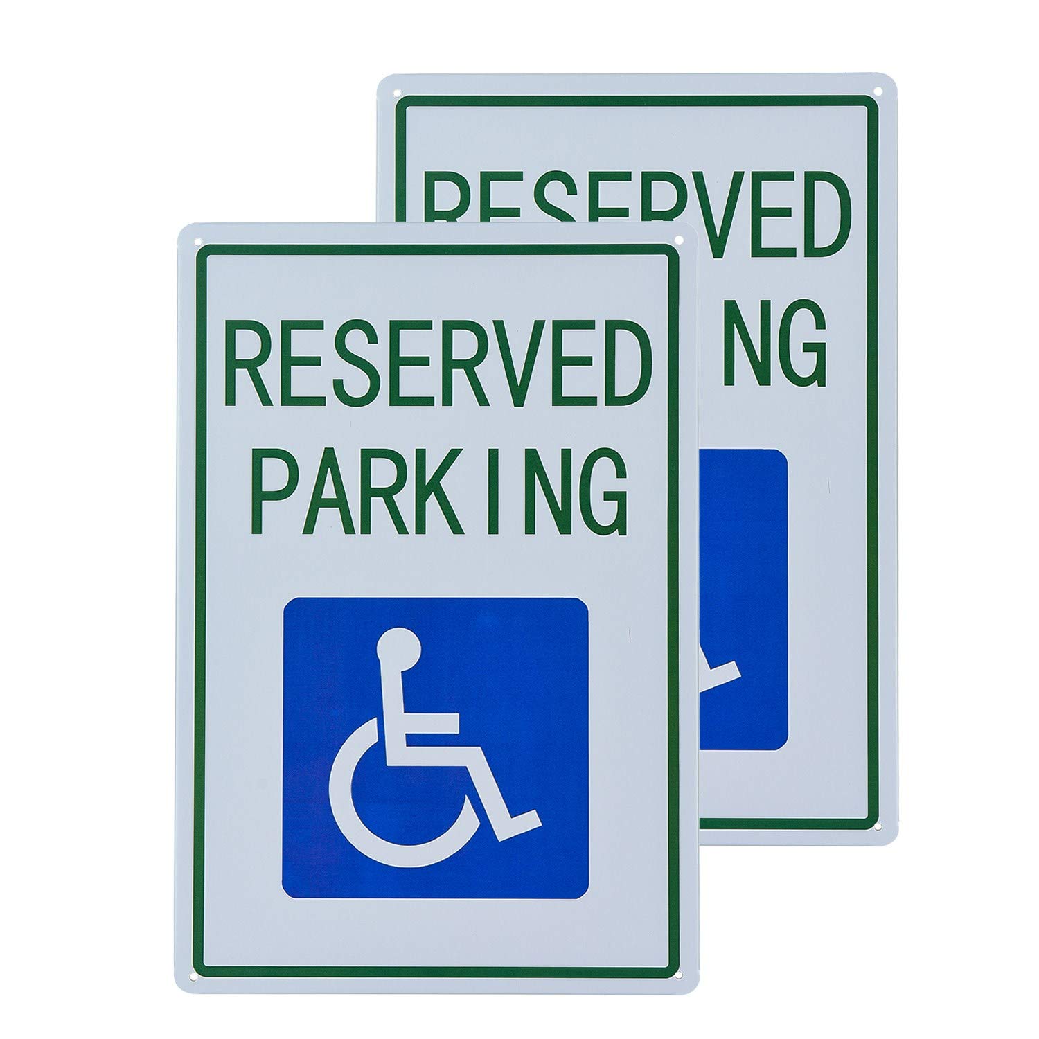不适用 2 Pack Handicap Parking Sign, with Picture of Wheelchair Sign Easy to Mount Weather Resistant