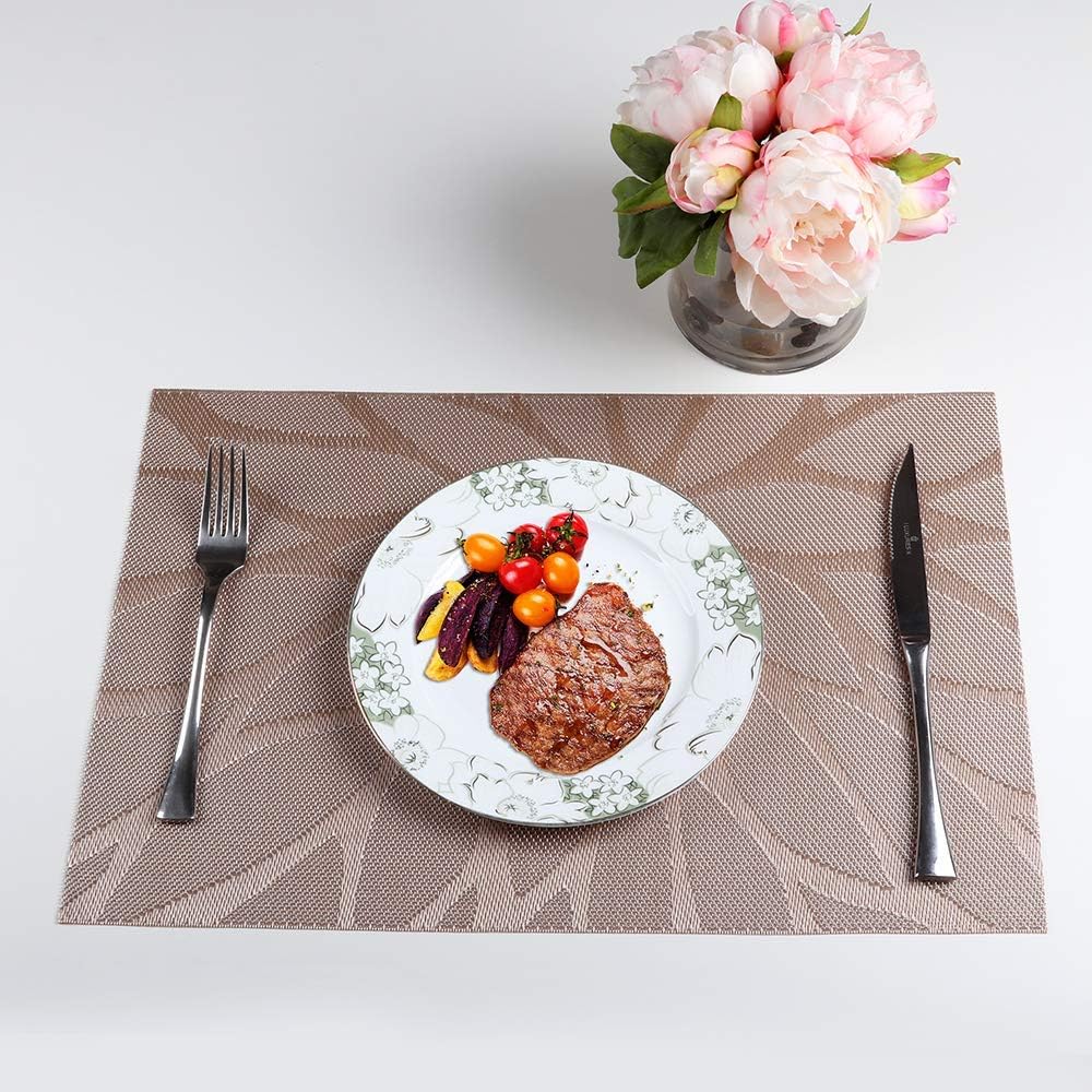 PREMIUM CARE Set of 4 Placemats for Table HeatResistant SkidProof