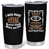 Cudoviqu Chef Gifts for Men - Gifts for Cooking Lovers, Home Cook, Bakers, Culinary Students - Fuuny Gifts Ideas for Chefs Man, 20 oz Stainless Steel Tumbler