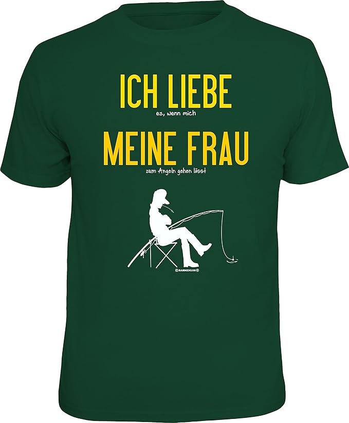 T-Shirt für Angler und Fischer: Ich Liebe Meine Frau…Das ideale Männer Geschenk