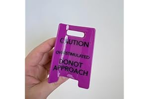 2Pcs Purple Overstimulated Caution Sign Hair Claw Clip,Do Not Approach Sign Claws Clips,for Thick Hair, Funny Gift for Cowork