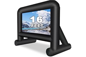 GZKYYLEGS 16ft Inflatable Movie Screen Outdoor Projector Screen with Air Blower Storage Bag - Front/Rear Projection, Easy Set Up Blow Up Screen for Backyard Movie Night, Theme Parties, Celebrations