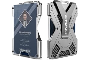 Extremus ID Wallet, Slim Tactical Wallet with Money Clip and Credit Card Holder, Minimalist Front Pocket Wallet for Men, Rfid Blocking Wallet, Holds 24 Cards Plus Cash