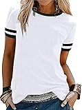 SOFIA'S CHOICE Ringer Tee Women Crew Neck Color