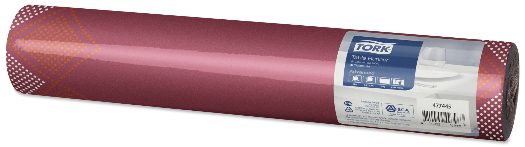 SCA Tork 477445 Textile Feel Retro Oxford Table Runner (Pack of 4)