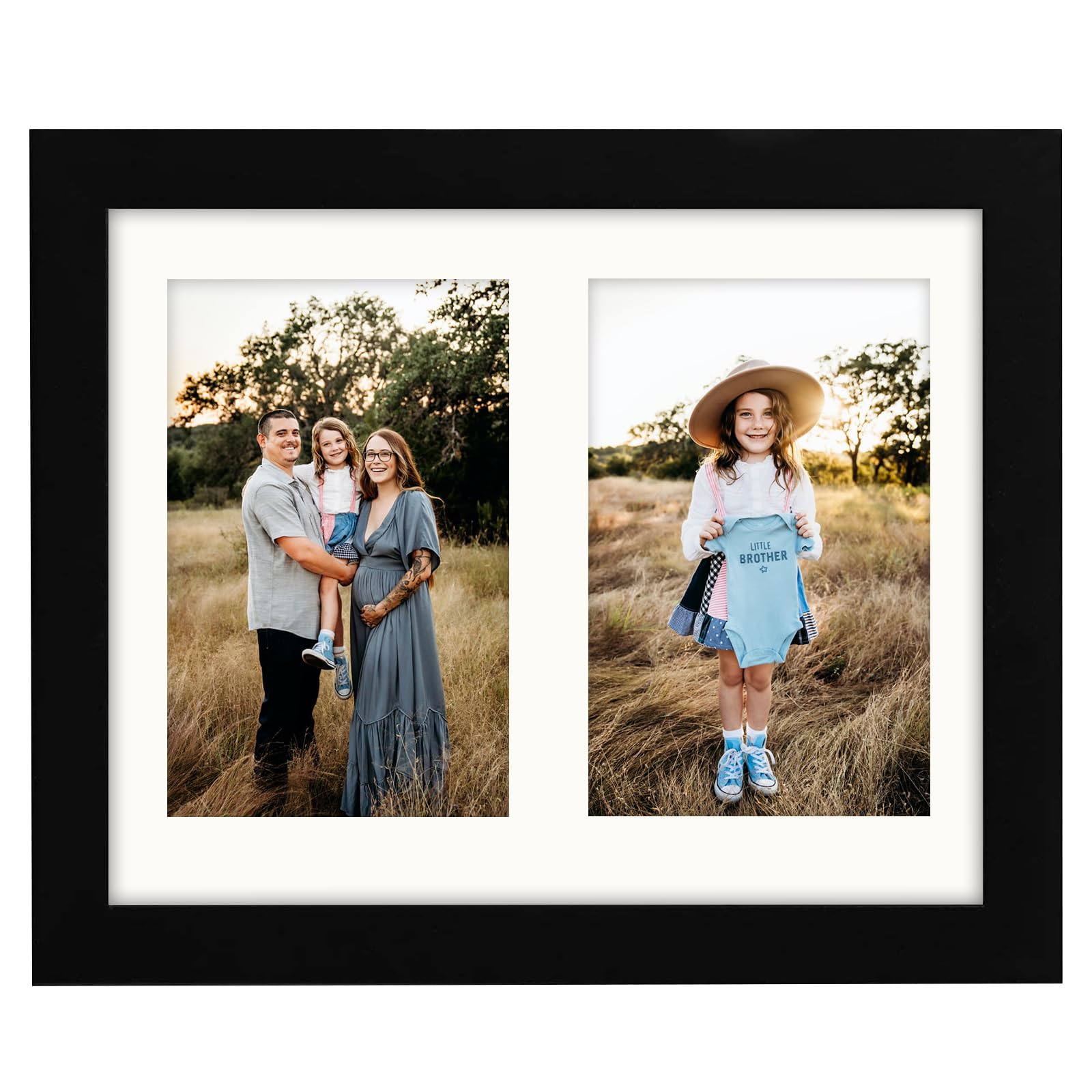 AVEAX 8x10 (20x25 cm) Photo Frame Display Double 4x6 Frames Multiple Photos, Black — image 1