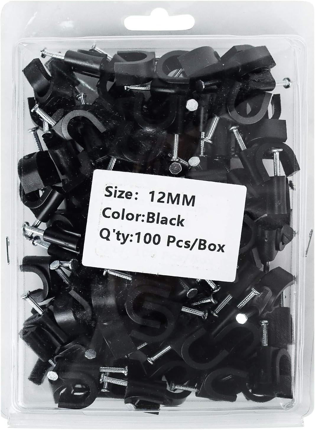 Round Cable Clips 12mm - Pack of 100 (Black) - Image 5