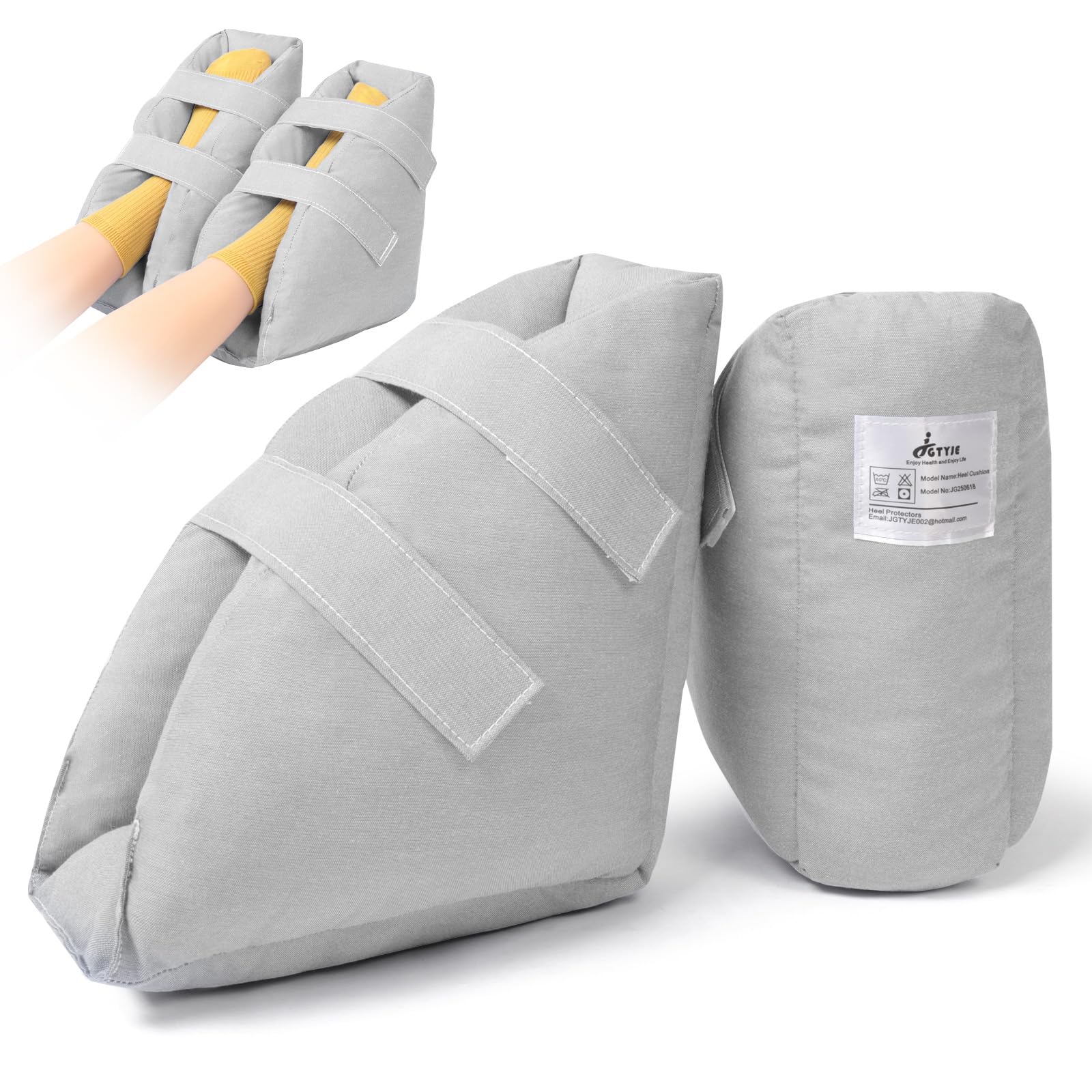 Photo 1 of JGTYJE Heel Protector Pillows for Pressure Sores, Adjustable Heel Boots for Bed Sores, Pressure Ulcer Cushion Ankle Support for Elderly Bedridden Patients & Post-Surgery Recovery