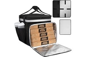 Wigojoy Food Delivery Backpack, Expandable Delivery Backpacks for Hot/Cold with Reflective Strips and Cup Holder. Bike Delivery Bag Backpack Suitable for Uber Eats, DoorDash, and Camping