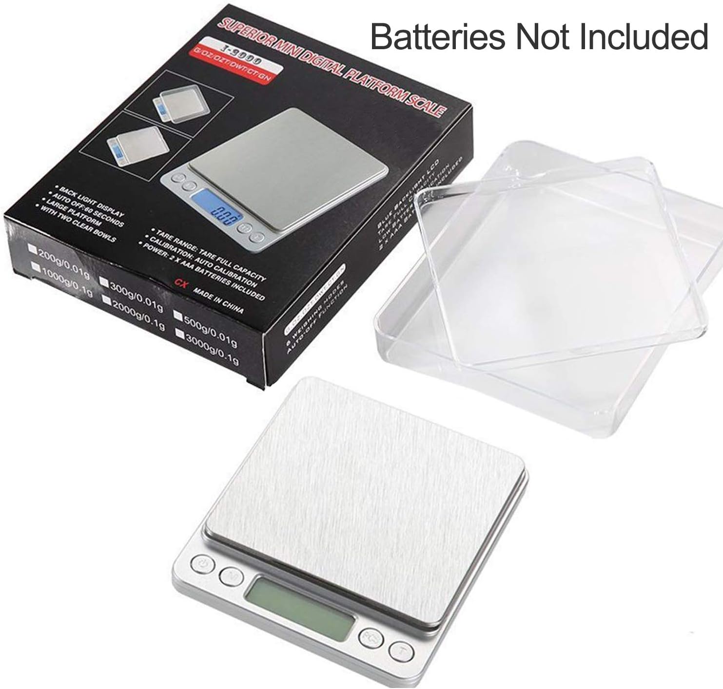 JOYIT Digital Kitchen Scale 500g/0.01g - Stainless Steel Cooking Food Scale, Coffee Scale with 2 Trays, LCD Display, Auto Off: Industrial & Scientific