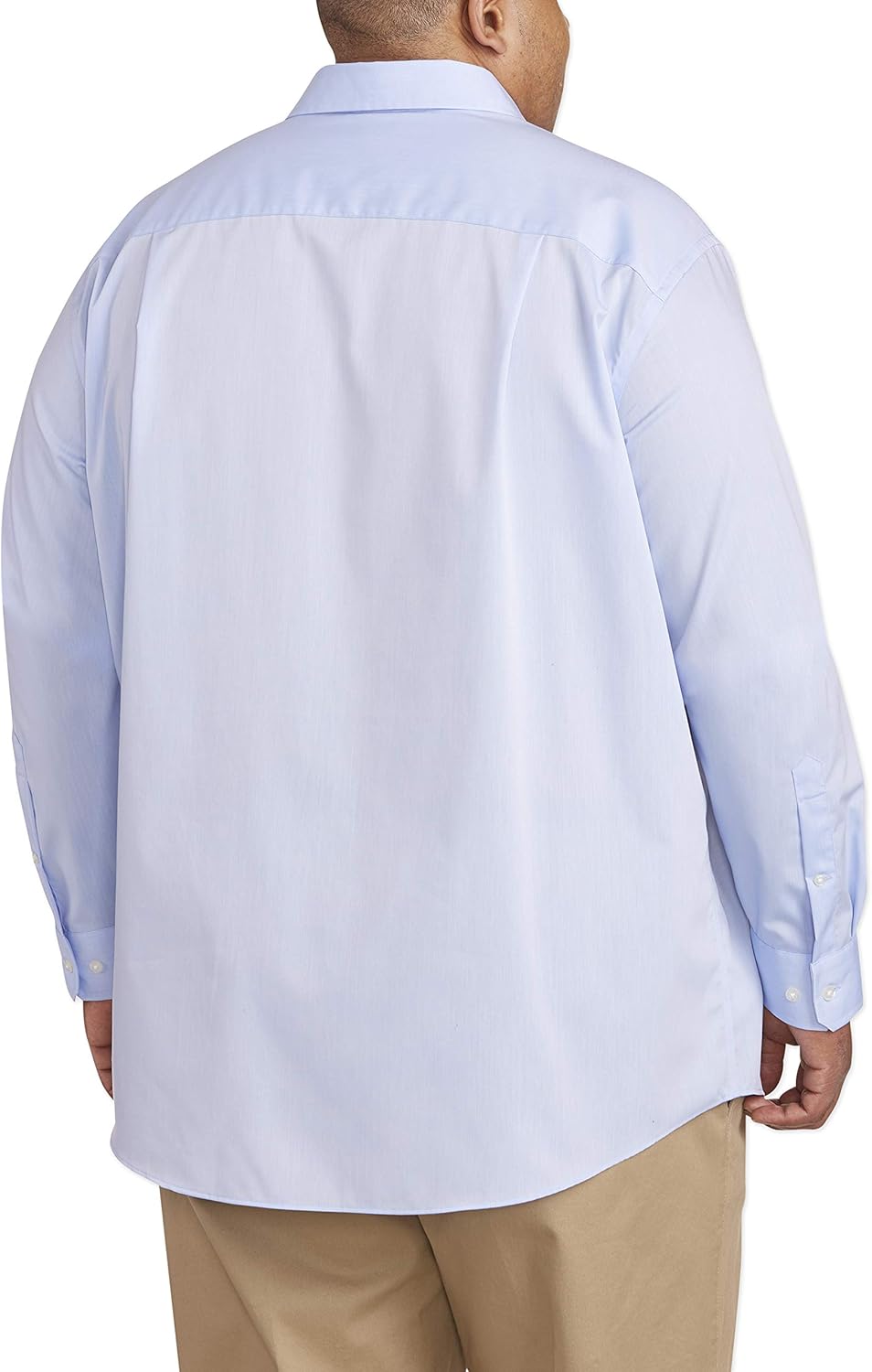  Essentials Men's Big & Tall Wrinkle-Resistant Long-Sleeve Solid Dress Shirt fit by DXL: Clothing