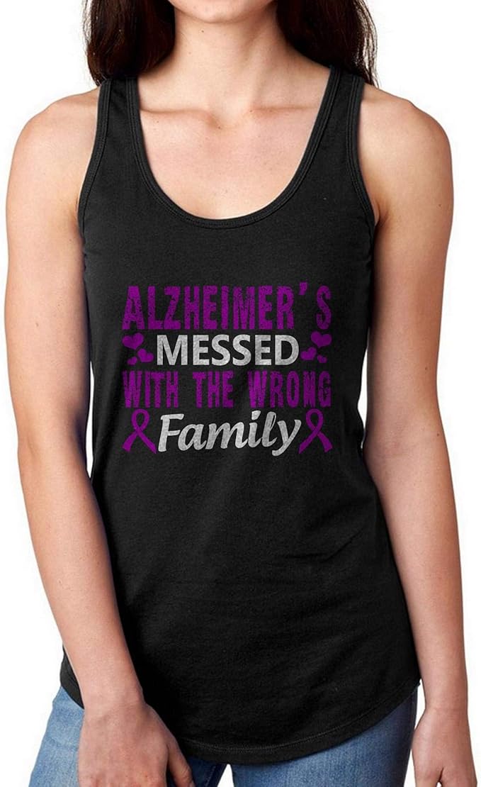 Alzheimers Shirt Alzheimer's Messed with The Wrong Family Tank Top Women at Amazon Womenâs 