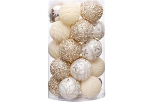 25 Pcs Christmas Ball Ornaments Set Glitter Hanging Shatterproof Bulbs Christmas Tree Baubles for Holiday Party Wreath Xmas T