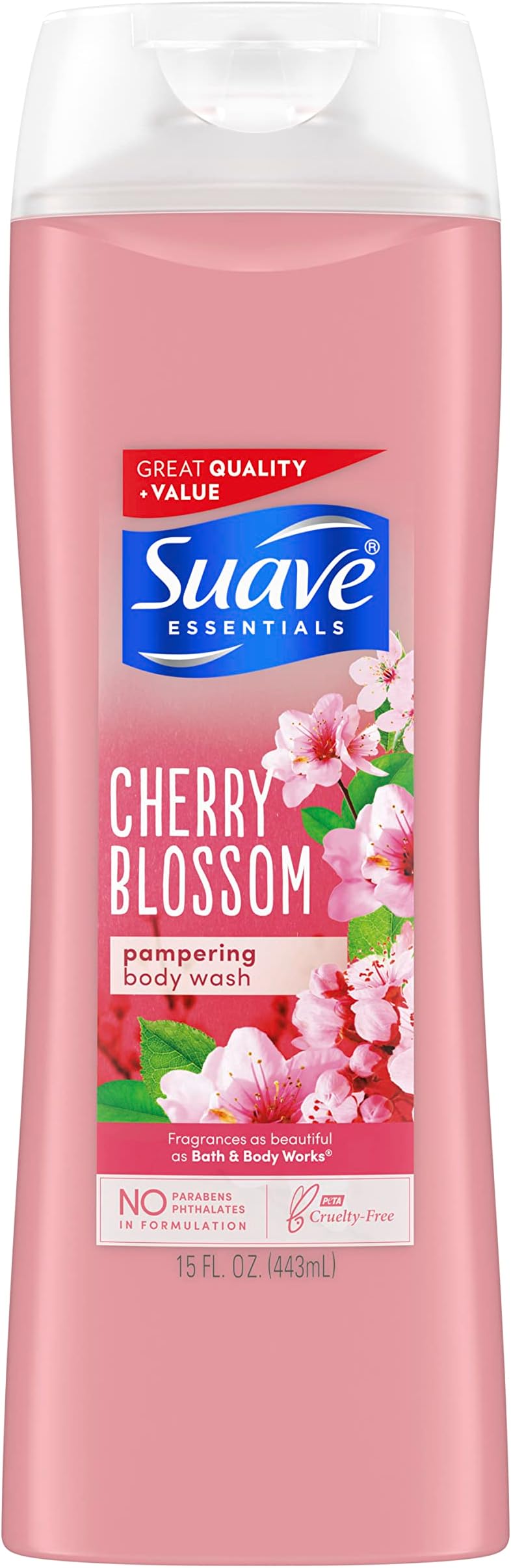 Suave Essentials Body Wash, Wild Cherry Blossom, 15 oz Pricepulse