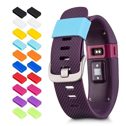 kwmobile 20in1 Set: 20x Silikon Verschluss für Fitbit Charge/Charge HR in Mehrfarbig - Silikon Sport Ersatzarmband Schnalle