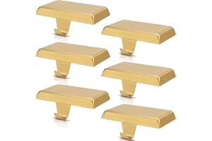 SUNEZLGO 6 Pack Christmas Stocking Holders, Metal Weighted Holder for Mantle Fireplace Shelf, Hooks With Protective Pad, Hangers for Xmas Holiday Party Home Decoration