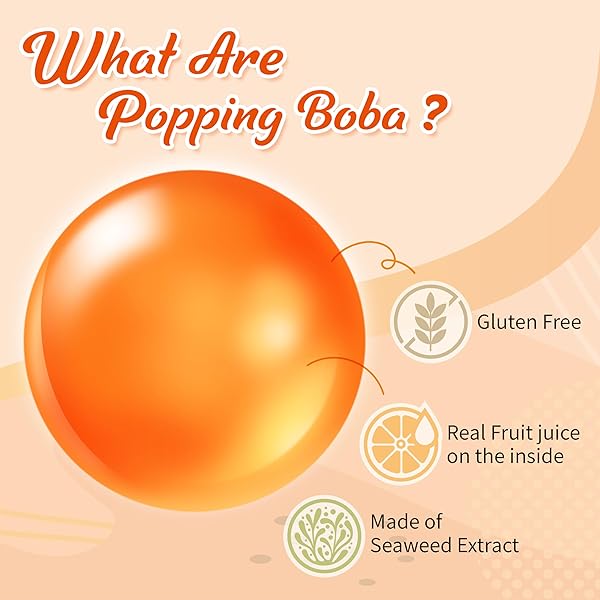 J WAY LOCAL FLAVOR J WAY BURSTING POPPING MANGO BOBA PEARL – MANGO POPPING BOBA – TAPIOCA POPPING BOBA MANGO – 2 LBS