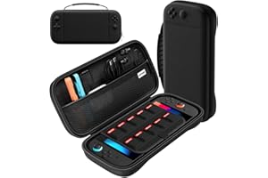 ECHTPower Carrying Case for Nintendo Switch 2 (2025), Slim Hard Travel Case for Switch 2 Console & Accessories, Lightweight Ballistic Nylon Shell, 10 Game Slots, Soft Lining, Black