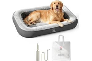 QPAU Inflatable Dog Bed with Sides, Washable Outdoor Pet Bed for Travel, Camping & Home, Waterproof Portable Dog Bed with Pum