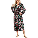ENJOYNIGHT Womens Plush Fleece Robe Long Fluffy Spa Bathrobe Soft Sleepwear